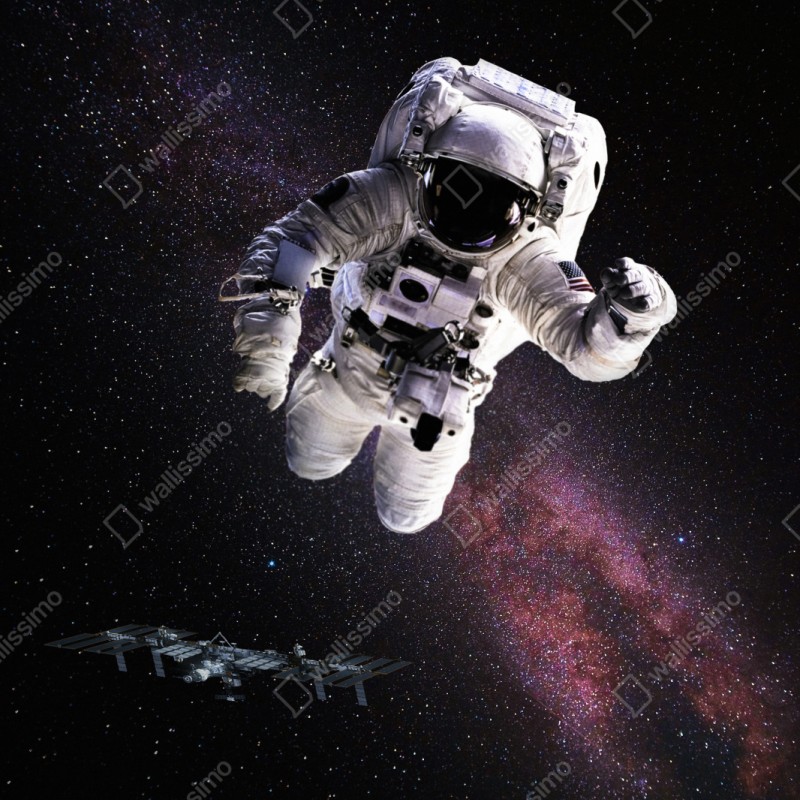Schrankaufkleber astronaut über der Erde und galaxie – Wallnifity® Schrankaufkleber astronaut über der Erde und galaxie – Wallnifity®