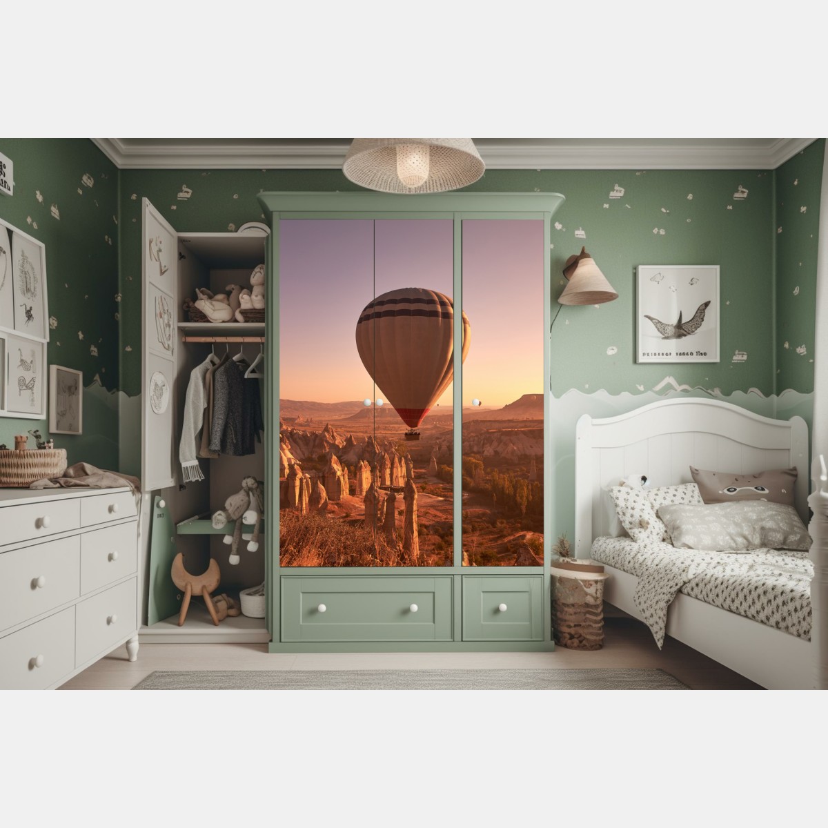 Schrankaufkleber heißluftballon über Kappadokien bei sonnenaufgang – Wallnifity® Schrankaufkleber heißluftballon über Kappadokien bei sonnenaufgang – Wallnifity®