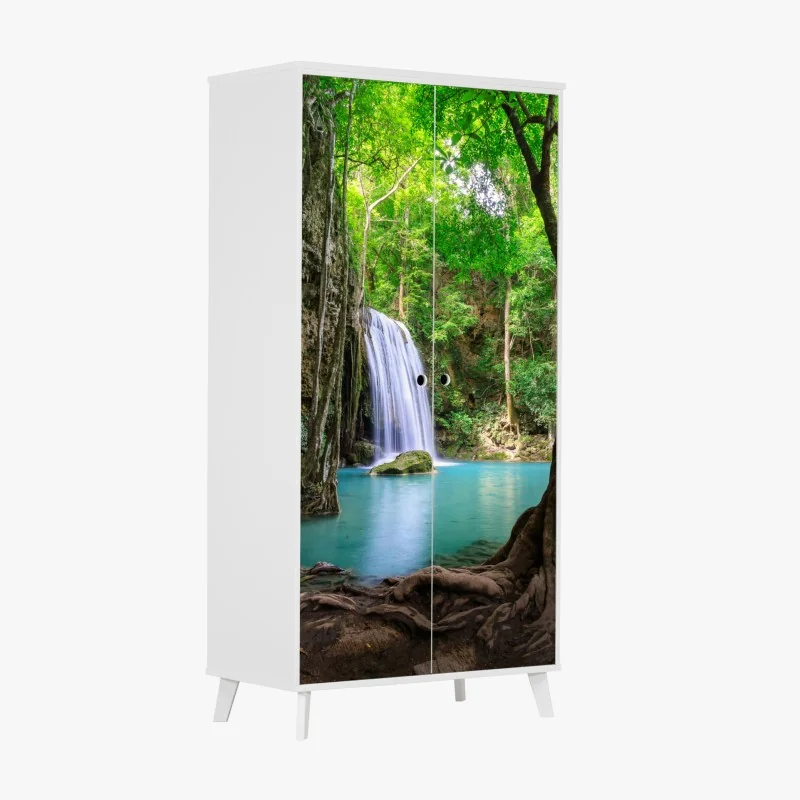 Schrankaufkleber ruhiger wasserfall im Erawan Nationalpark – Wallnifity®