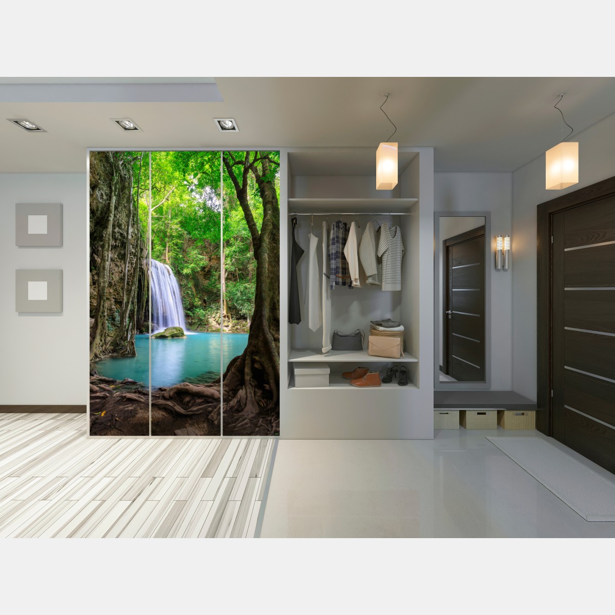 Schrankaufkleber ruhiger wasserfall im Erawan Nationalpark – Wallnifity®