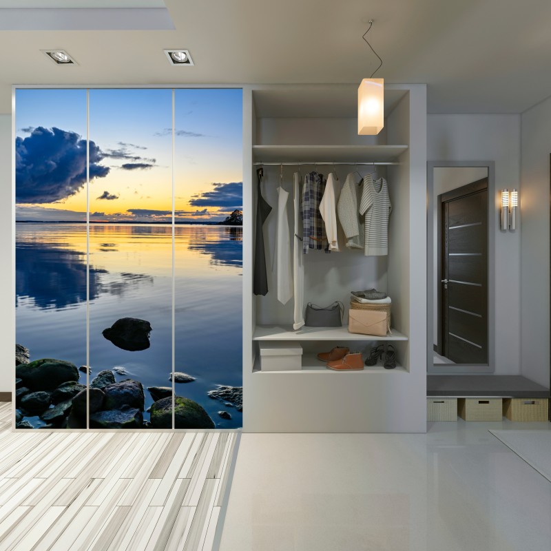 Schrankaufkleber ruhige küstenlandschaft bei sonnenuntergang – Wallnifity® Schrankaufkleber ruhige küstenlandschaft bei sonnenuntergang – Wallnifity®