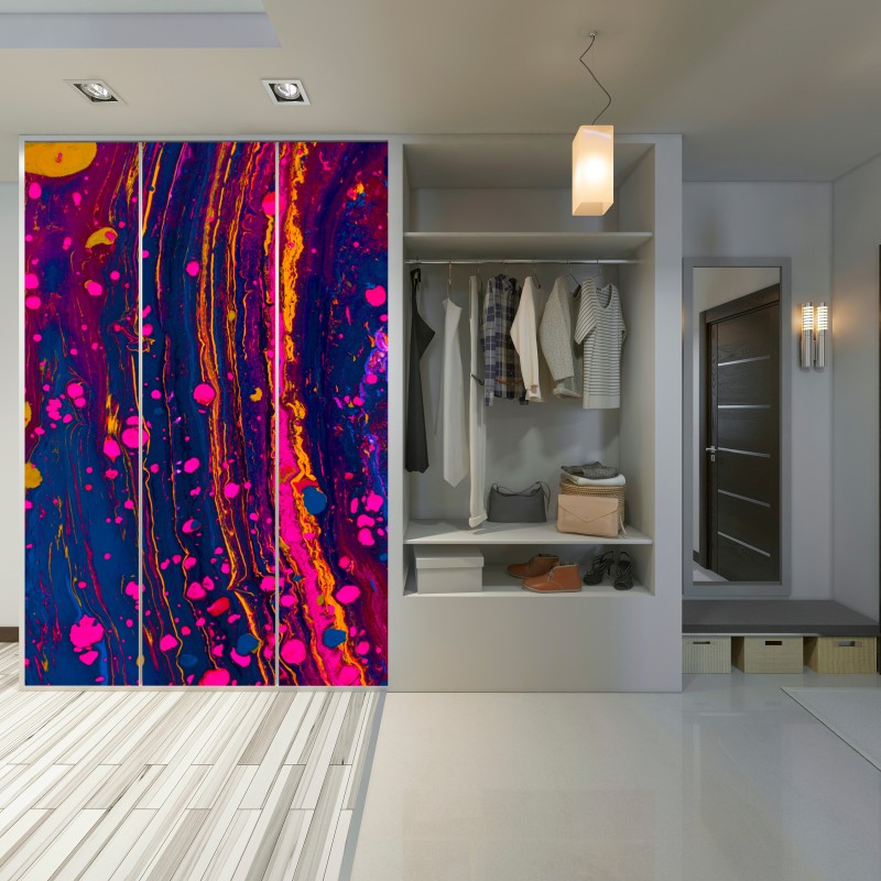 Schrankaufkleber neon marmorierte abstrakte wandgrafik – Wallnifity® Schrankaufkleber neon marmorierte abstrakte wandgrafik – Wallnifity®