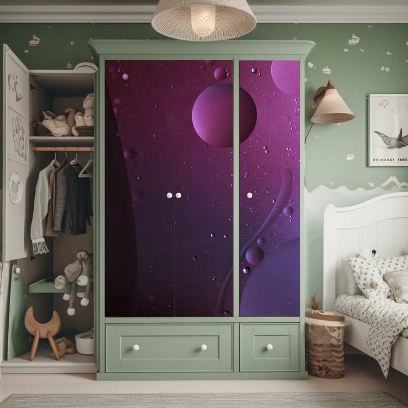 Schrankaufkleber ruhiger waldsteg im grünen – Wallnifity®