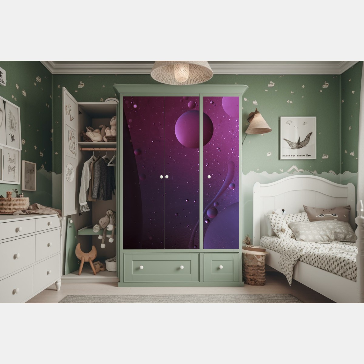 Schrankaufkleber violette kosmische sphären abstrakte kunst – Wallnifity® Schrankaufkleber violette kosmische sphären abstrakte kunst – Wallnifity®
