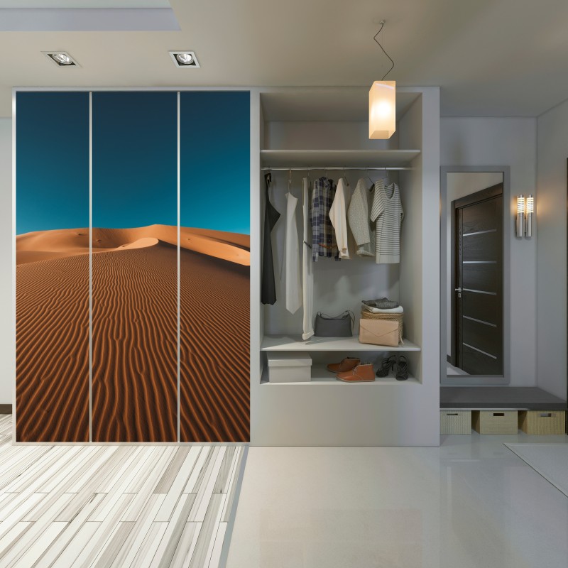 Schrankaufkleber goldene sanddünen unter tiefblauem himmel – Wallnifity®