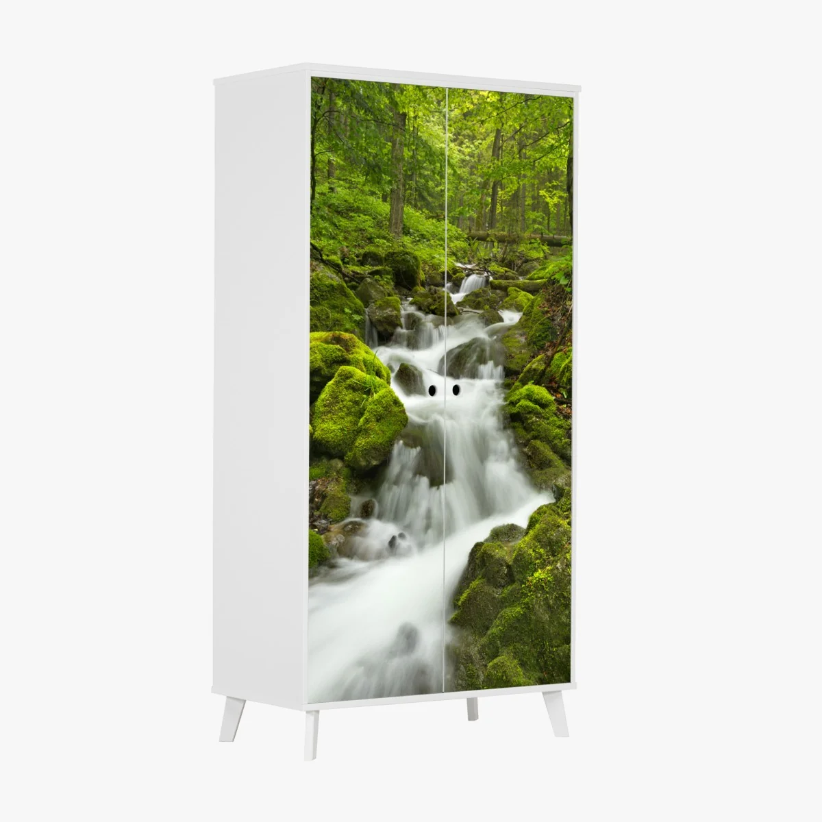 Schrankaufkleber moosiger wasserfall – Wallnifity® Schrankaufkleber moosiger wasserfall – Wallnifity®
