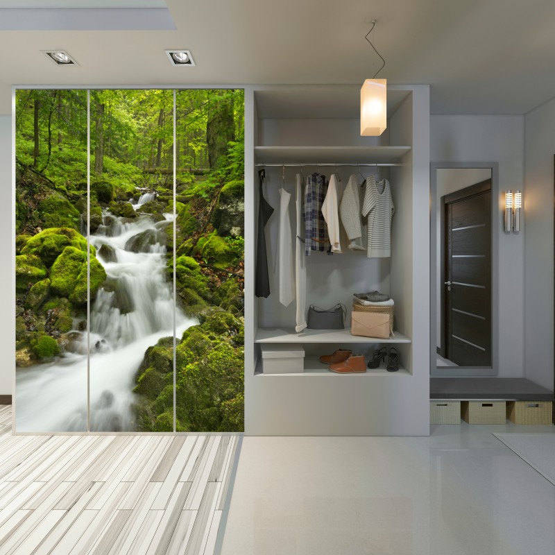 Schrankaufkleber moosiger wasserfall – Wallnifity® Schrankaufkleber moosiger wasserfall – Wallnifity®