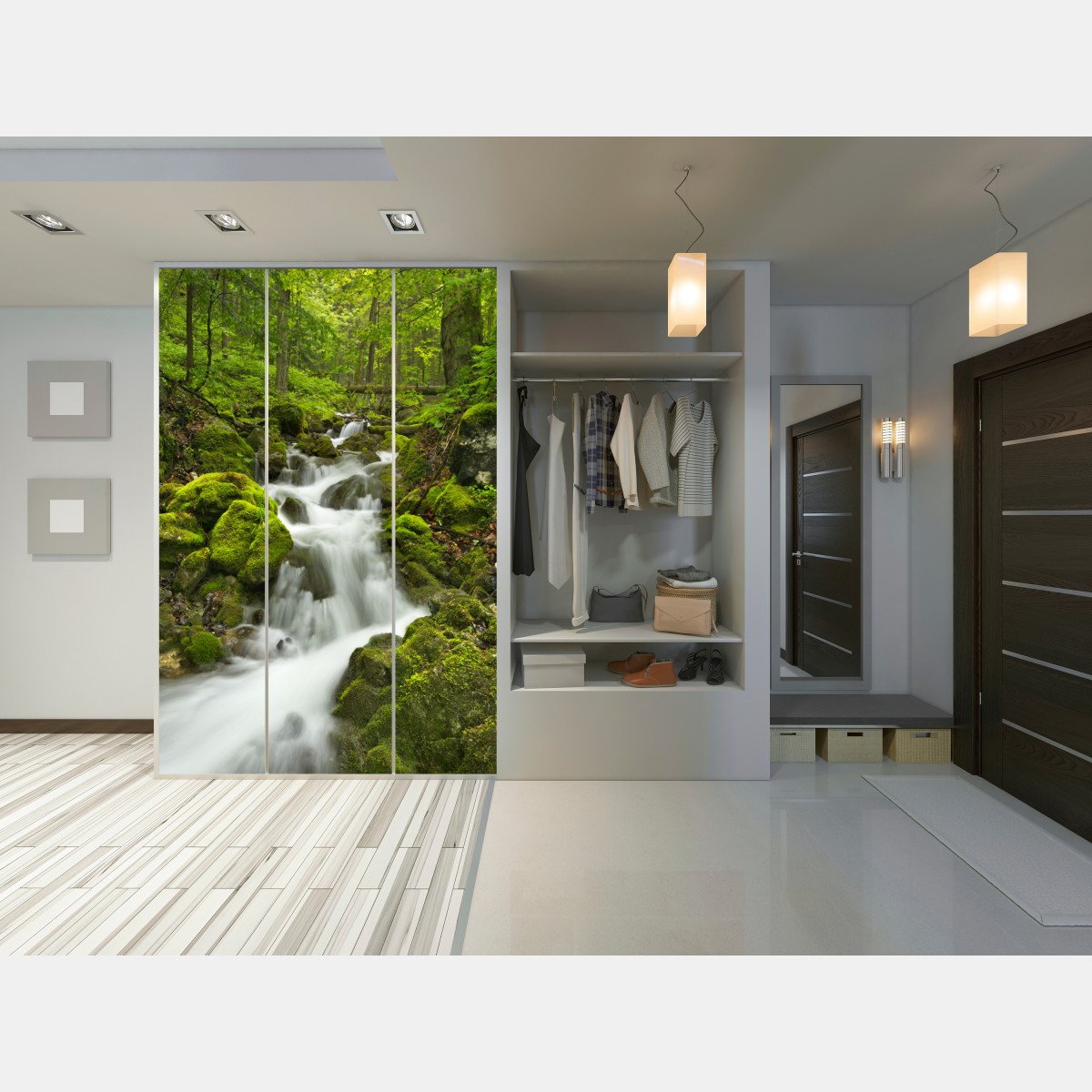 Schrankaufkleber moosiger wasserfall – Wallnifity® Schrankaufkleber moosiger wasserfall – Wallnifity®