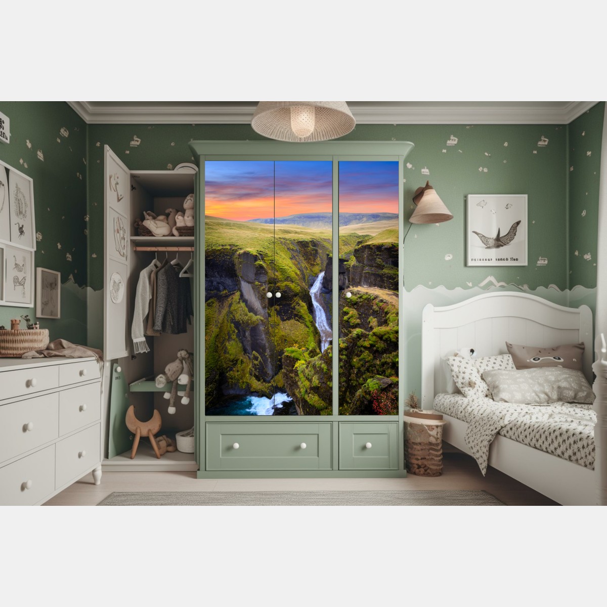 Schrankaufkleber Fjadrargljufur schlucht bei sonnenuntergang – Wallnifity® Schrankaufkleber Fjadrargljufur schlucht bei sonnenuntergang – Wallnifity®