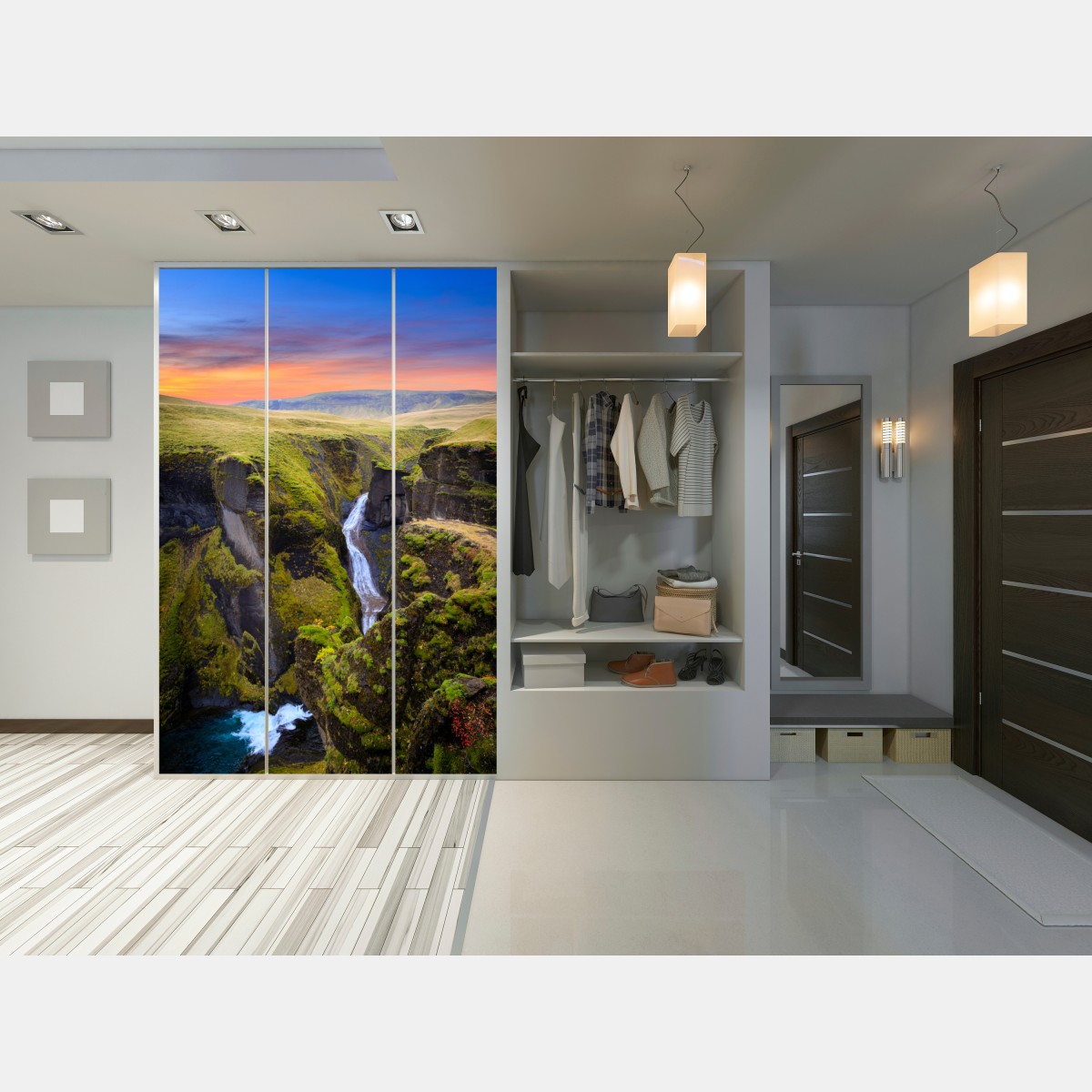 Schrankaufkleber Fjadrargljufur schlucht bei sonnenuntergang – Wallnifity® Schrankaufkleber Fjadrargljufur schlucht bei sonnenuntergang – Wallnifity®