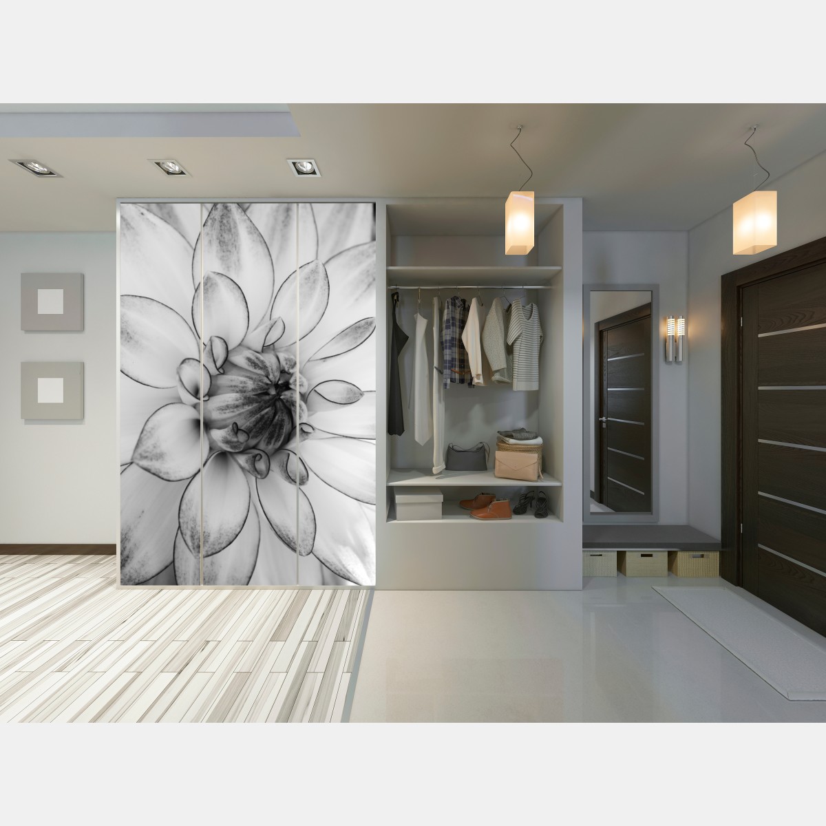 Schrankaufkleber monochrome nahaufnahme einer dahlie – Wallnifity® Schrankaufkleber monochrome nahaufnahme einer dahlie – Wallnifity®