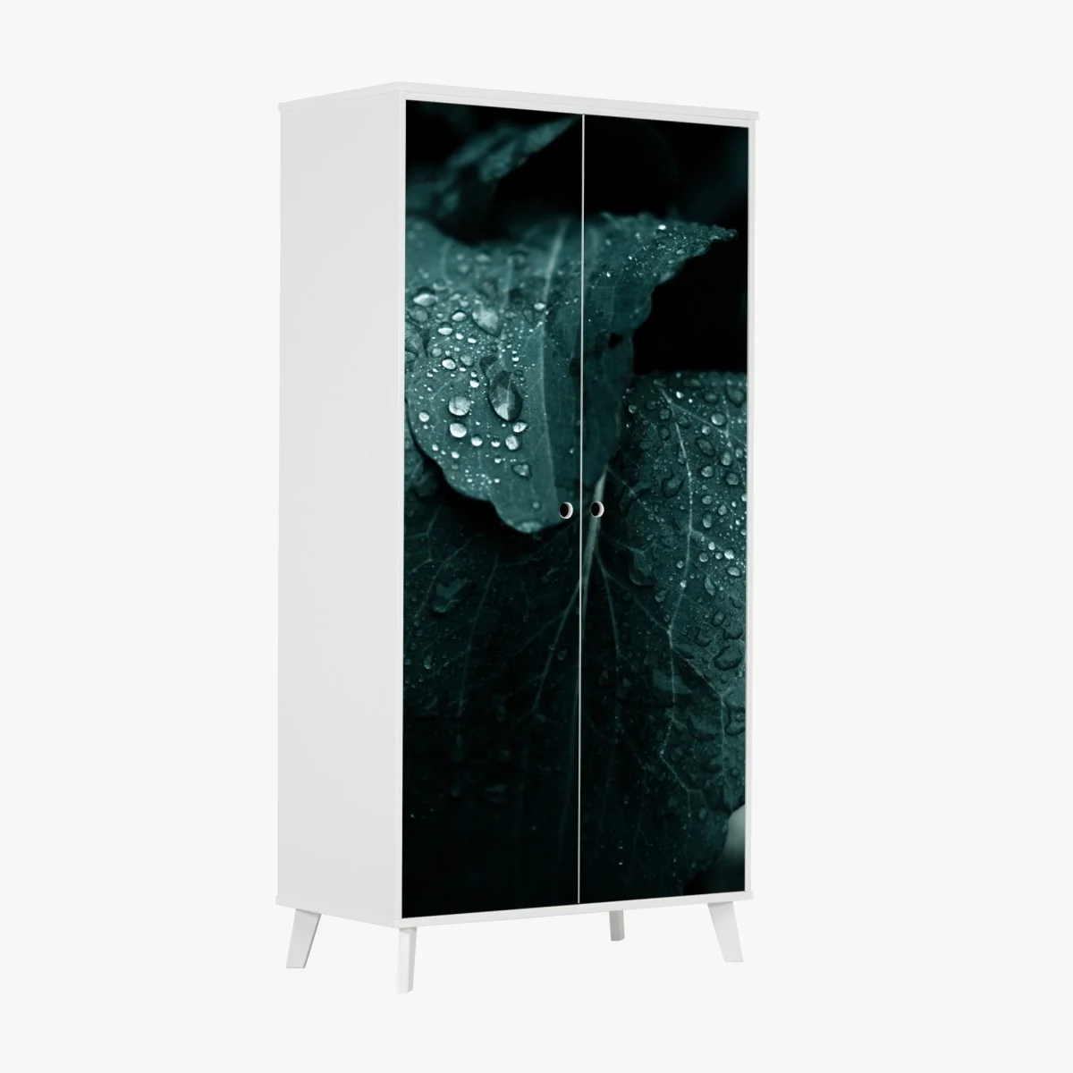 Schrankaufkleber tautropfen auf blättern – Wallnifity® Schrankaufkleber tautropfen auf blättern – Wallnifity®