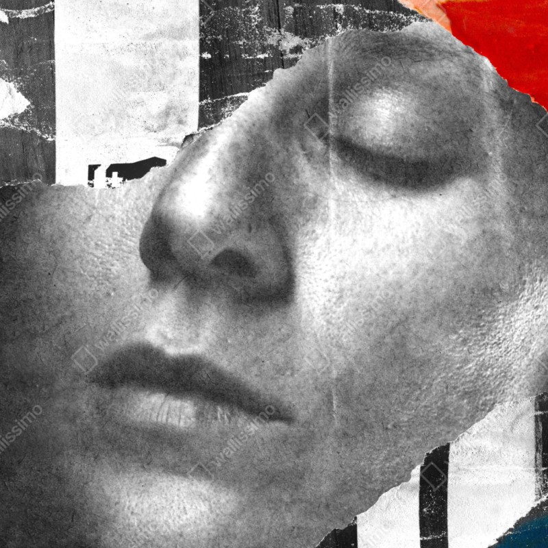 Schrankaufkleber zerrissene porträt-collage – Wallnifity®