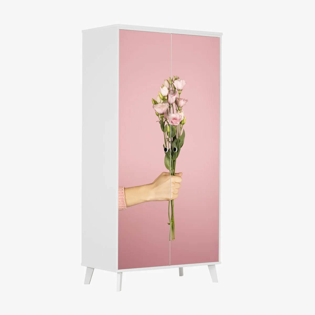 Schrankaufkleber zarter rosa eustoma-strauß – Wallnifity® Schrankaufkleber zarter rosa eustoma-strauß – Wallnifity®