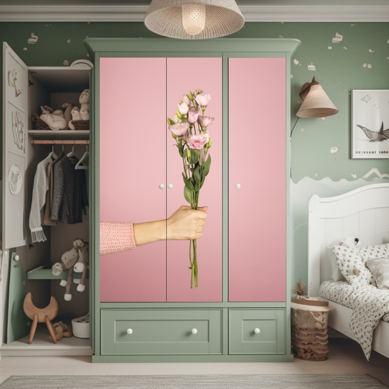 Schrankaufkleber lebendiger sonnenblumenstrauß vor dunklem hintergrund – Wallnifity®