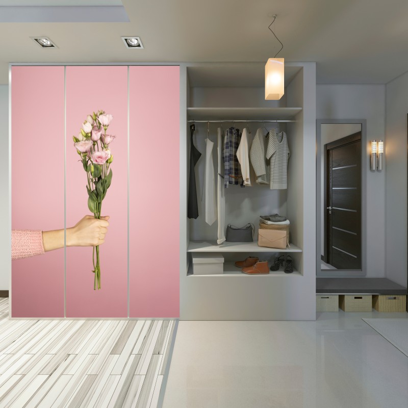 Schrankaufkleber zarter rosa eustoma-strauß – Wallnifity® Schrankaufkleber zarter rosa eustoma-strauß – Wallnifity®