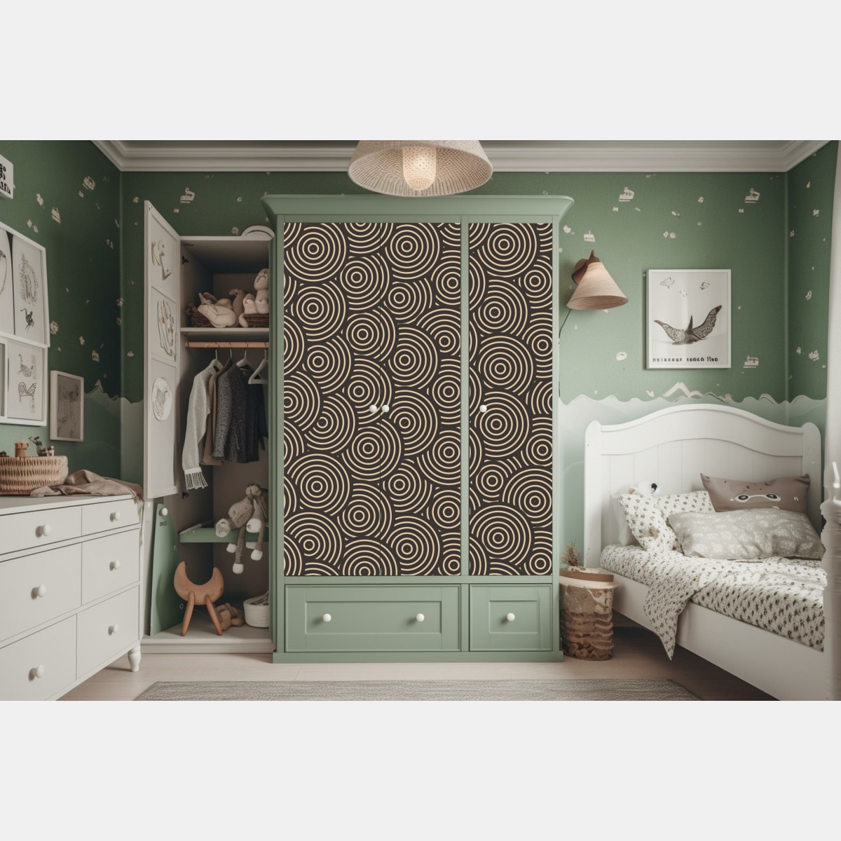 Schrankaufkleber retro konzentrische kreise muster – Wallnifity® Schrankaufkleber retro konzentrische kreise muster – Wallnifity®