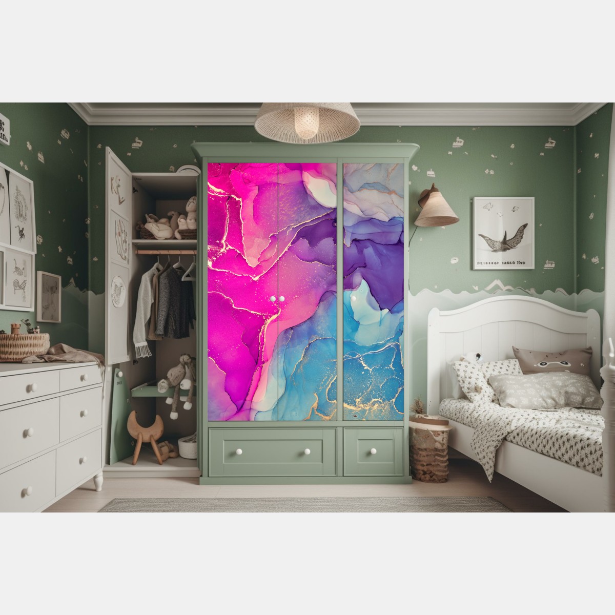 Schrankaufkleber leuchtende marmorierte komposition aus alkohol-tinte – Wallnifity® Schrankaufkleber leuchtende marmorierte komposition aus alkohol-tinte – Wallnifity®