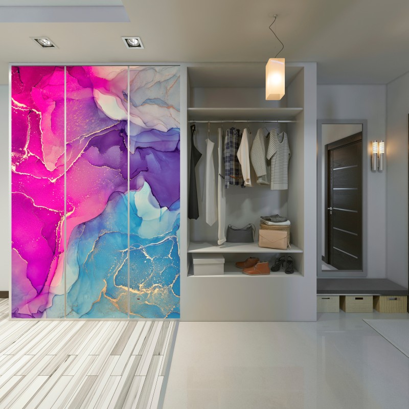 Schrankaufkleber leuchtende marmorierte komposition aus alkohol-tinte – Wallnifity® Schrankaufkleber leuchtende marmorierte komposition aus alkohol-tinte – Wallnifity®