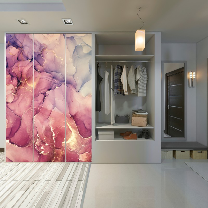 Schrankaufkleber ätherische lila marmorabstraktion – Wallnifity® Schrankaufkleber ätherische lila marmorabstraktion – Wallnifity®