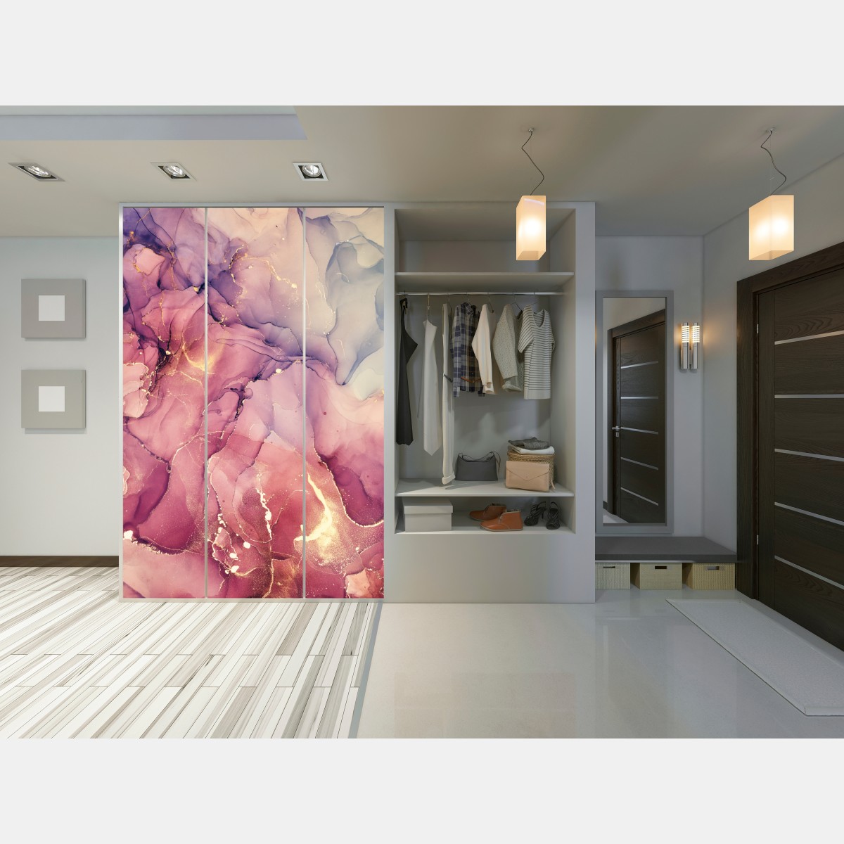 Schrankaufkleber ätherische lila marmorabstraktion – Wallnifity® Schrankaufkleber ätherische lila marmorabstraktion – Wallnifity®