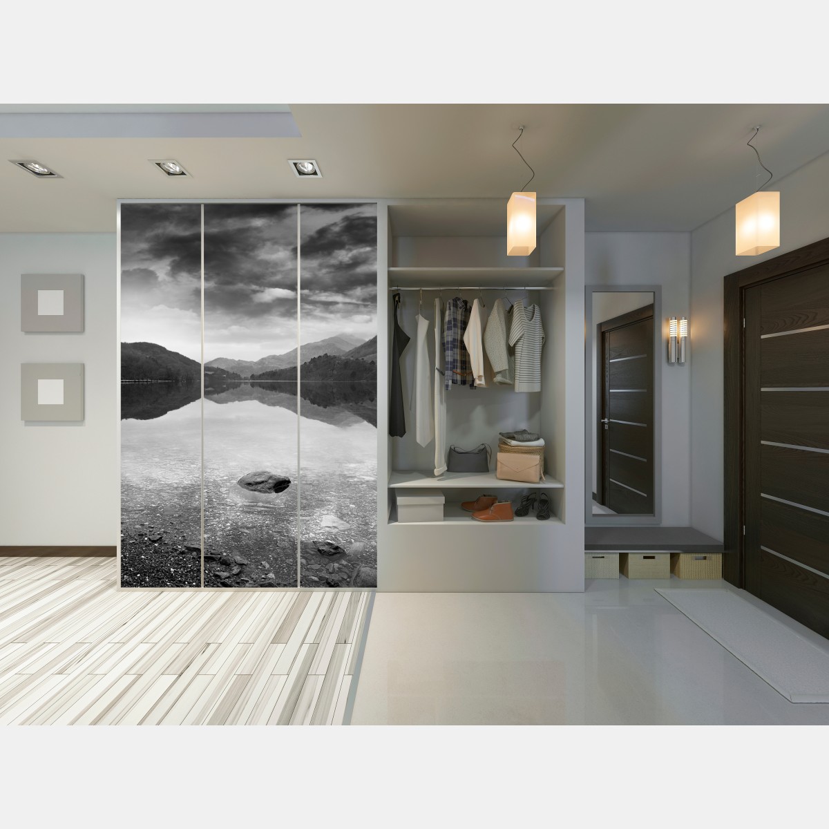 Schrankaufkleber ruhiger bergsee mit spiegelung – Wallnifity® Schrankaufkleber ruhiger bergsee mit spiegelung – Wallnifity®