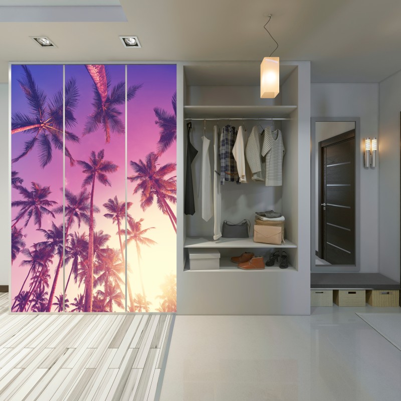 Schrankaufkleber tropische palmen beim sonnenuntergang – Wallnifity® Schrankaufkleber tropische palmen beim sonnenuntergang – Wallnifity®