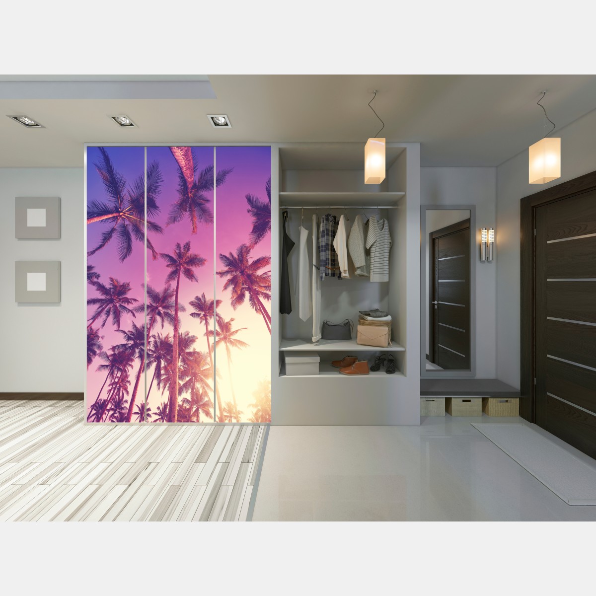 Schrankaufkleber tropische palmen beim sonnenuntergang – Wallnifity® Schrankaufkleber tropische palmen beim sonnenuntergang – Wallnifity®