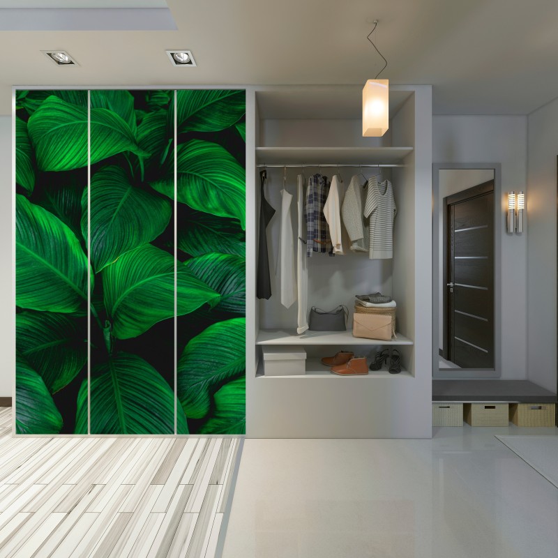 Schrankaufkleber üppige tropische blätter – Wallnifity®