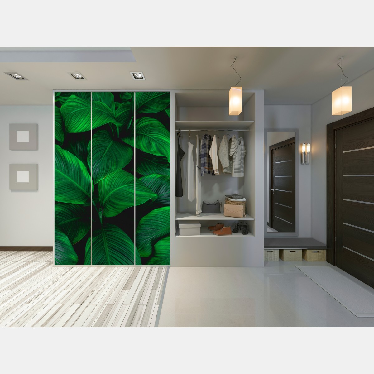 Schrankaufkleber üppige tropische blätter – Wallnifity®