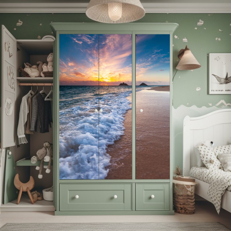 Schrankaufkleber kontrabassist im dramatischen licht – Wallnifity®