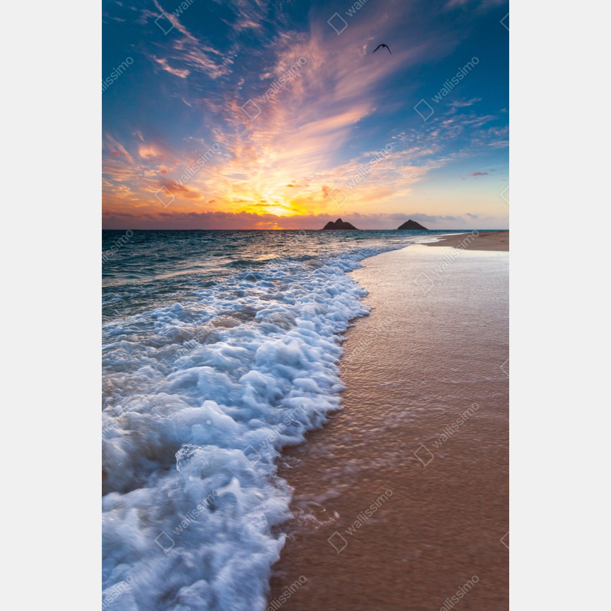 Schrankaufkleber ruhiger sonnenaufgang am meeresufer – Wallnifity®