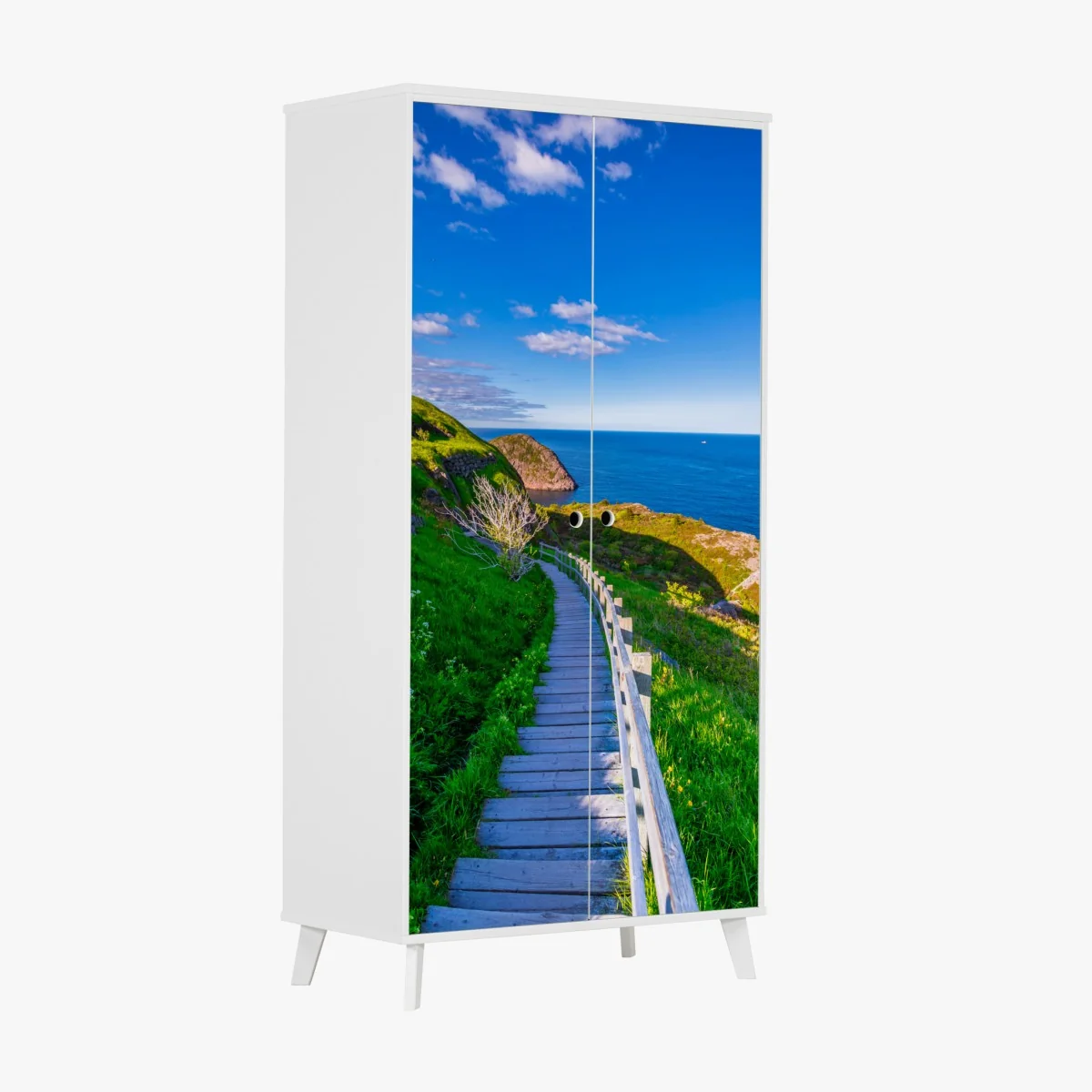 Schrankaufkleber küstenpfad mit blick auf das meer – Wallnifity® Schrankaufkleber küstenpfad mit blick auf das meer – Wallnifity®