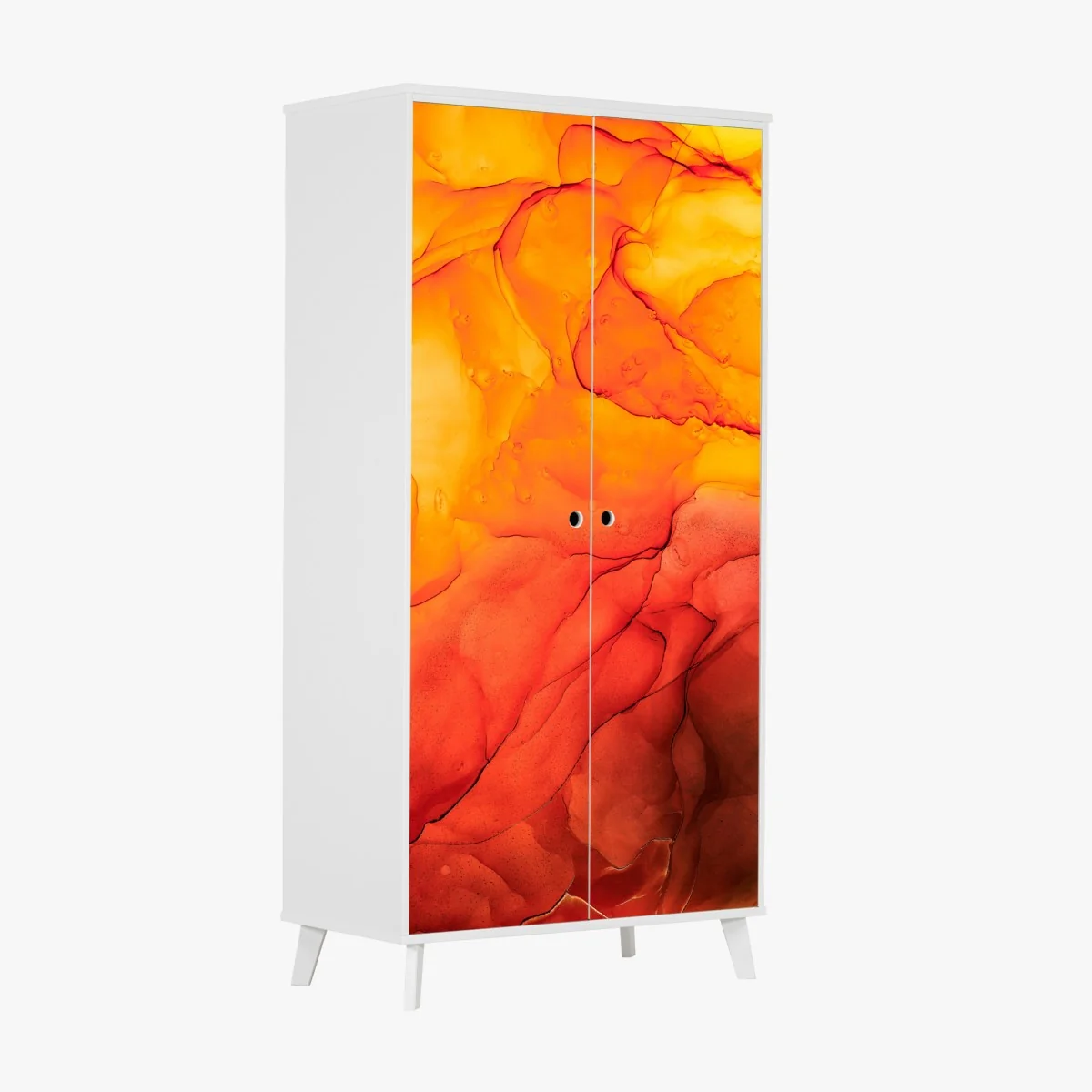 Schrankaufkleber lebendige orange abstrakte alkoholkunst – Wallnifity® Schrankaufkleber lebendige orange abstrakte alkoholkunst – Wallnifity®