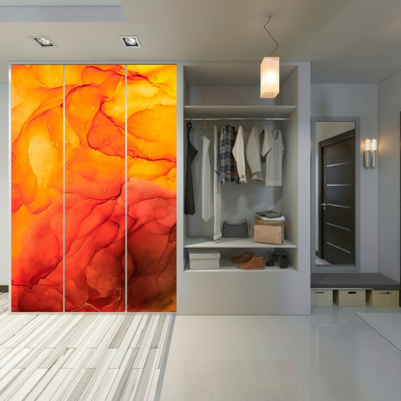 Schrankaufkleber lebendige orange abstrakte alkoholkunst – Wallnifity® Schrankaufkleber lebendige orange abstrakte alkoholkunst – Wallnifity®