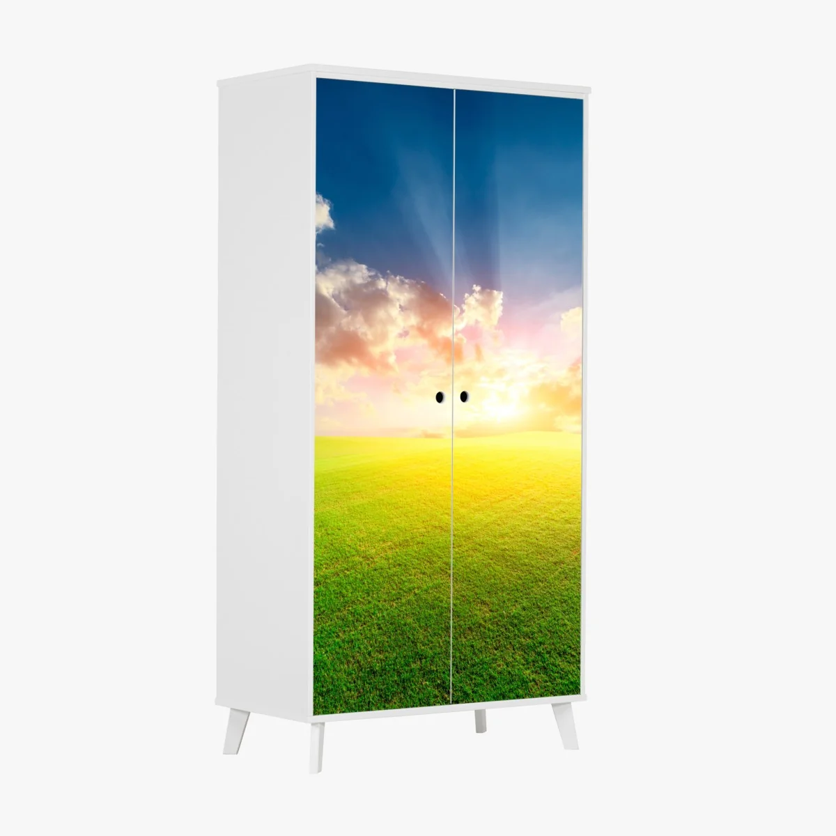 Schrankaufkleber sonnenbeschienene wiese bei sonnenuntergang – Wallnifity® Schrankaufkleber sonnenbeschienene wiese bei sonnenuntergang – Wallnifity®