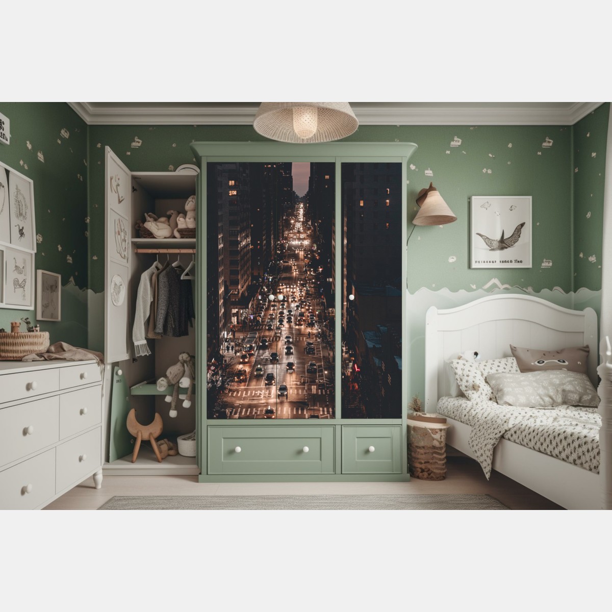 Schrankaufkleber Manhattan nächtliche avenue – Wallnifity®