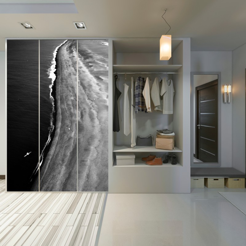 Schrankaufkleber monochrome küstenaufnahme aus der luft – Wallnifity® Schrankaufkleber monochrome küstenaufnahme aus der luft – Wallnifity®