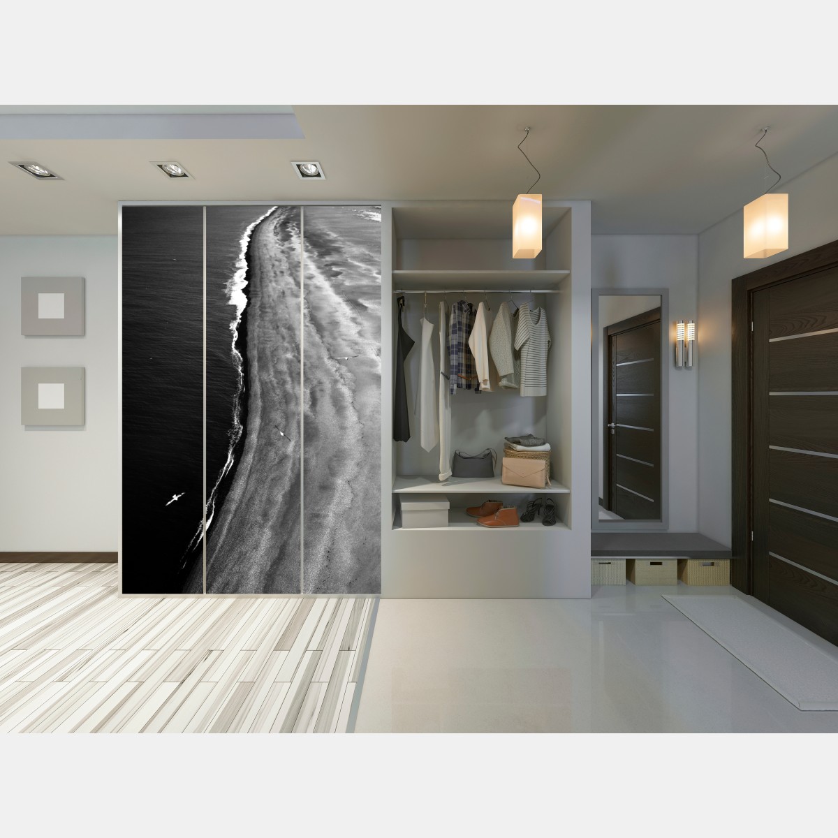 Schrankaufkleber monochrome küstenaufnahme aus der luft – Wallnifity® Schrankaufkleber monochrome küstenaufnahme aus der luft – Wallnifity®