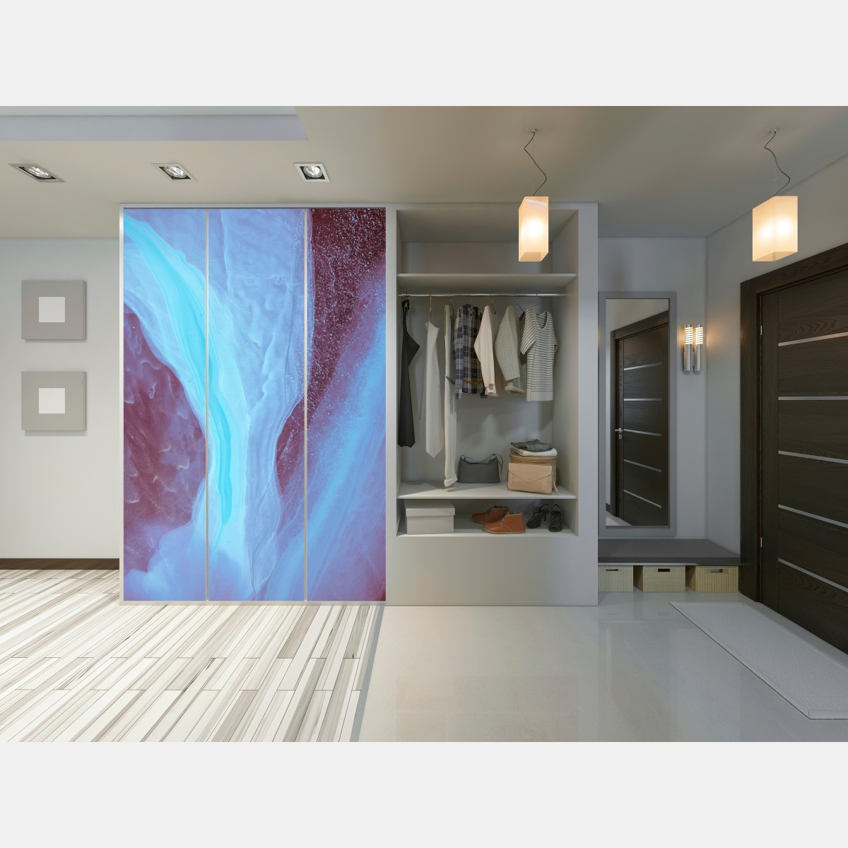 Schrankaufkleber ätherisches türkis-rosa marmormuster – Wallnifity® Schrankaufkleber ätherisches türkis-rosa marmormuster – Wallnifity®