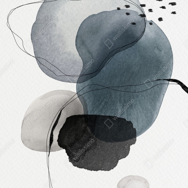 Schrankaufkleber ruhige blaue aquarellkugeln – Wallnifity® Schrankaufkleber ruhige blaue aquarellkugeln – Wallnifity®