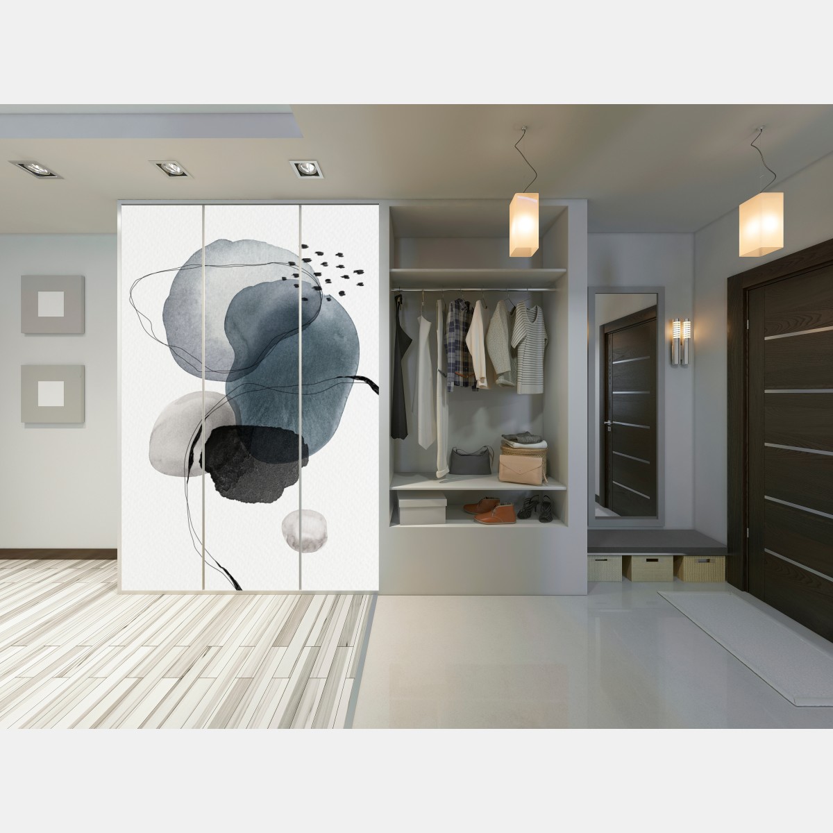 Schrankaufkleber ruhige blaue aquarellkugeln – Wallnifity® Schrankaufkleber ruhige blaue aquarellkugeln – Wallnifity®