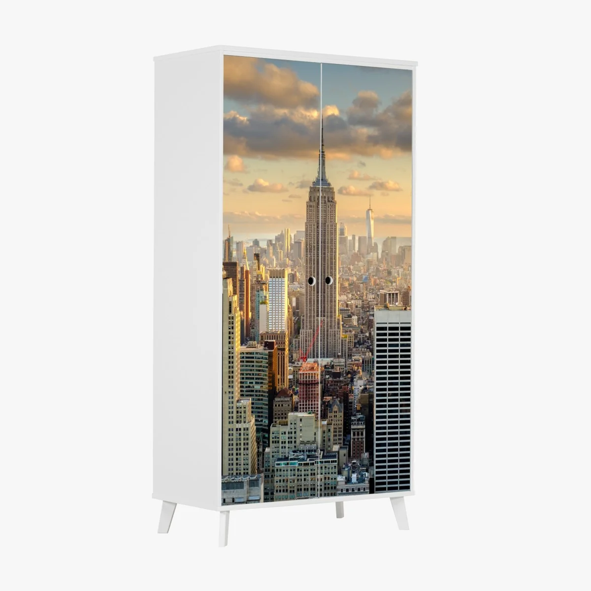 Schrankaufkleber New York skyline bei sonnenuntergang – Wallnifity® Schrankaufkleber New York skyline bei sonnenuntergang – Wallnifity®