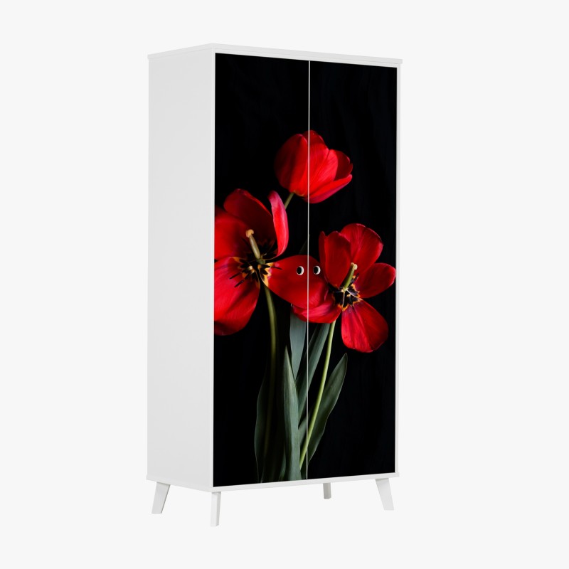 Schrankaufkleber ruhevoller lotus in graustufen – Wallnifity®