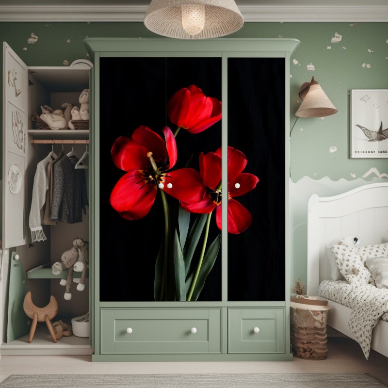 Schrankaufkleber ruhevoller lotus in graustufen – Wallnifity®