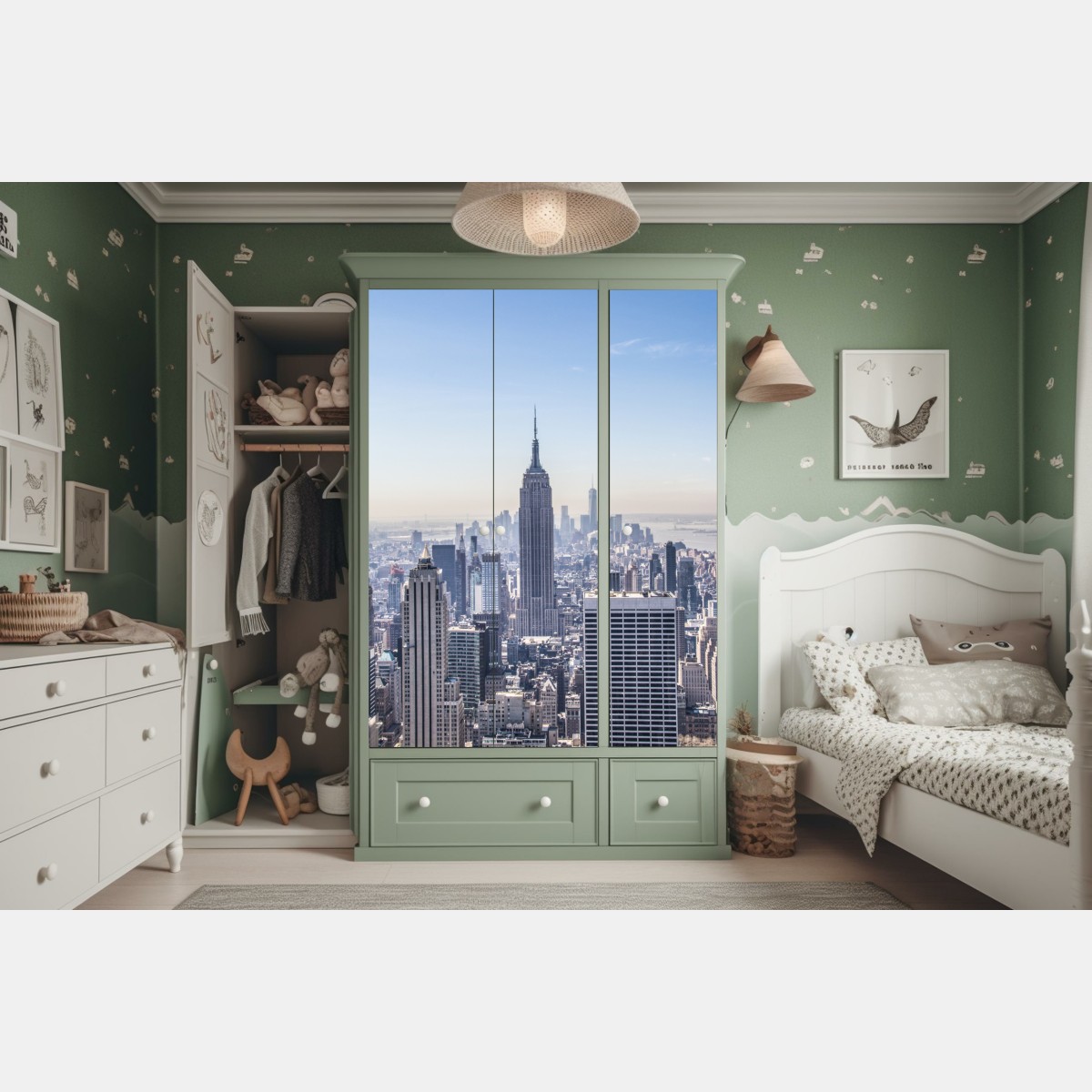 Schrankaufkleber New York skyline mit Empire State Building – Wallnifity® Schrankaufkleber New York skyline mit Empire State Building – Wallnifity®