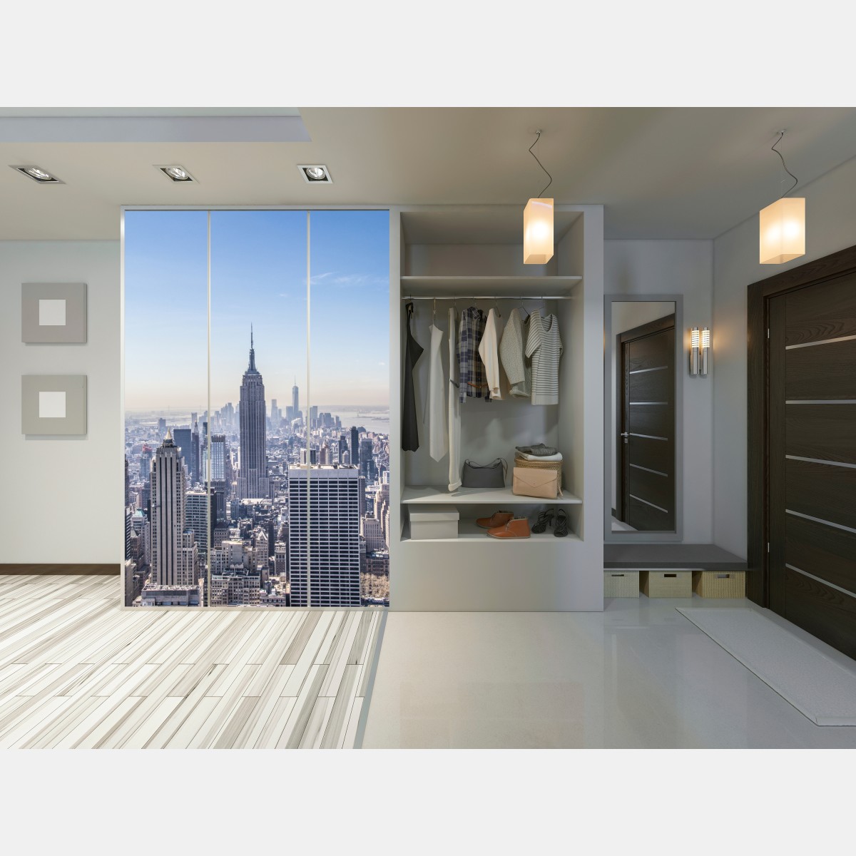 Schrankaufkleber New York skyline mit Empire State Building – Wallnifity® Schrankaufkleber New York skyline mit Empire State Building – Wallnifity®