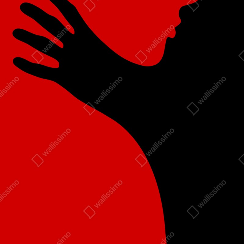 Schrankaufkleber kräftige rot-schwarze silhouette – Wallnifity® Schrankaufkleber kräftige rot-schwarze silhouette – Wallnifity®