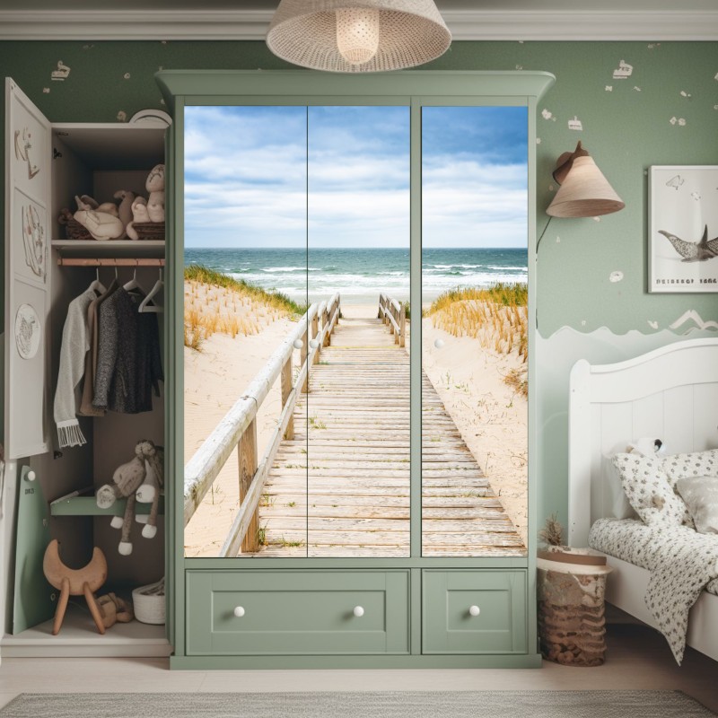 Schrankaufkleber sanftes blumiges profil mit fließendem haar – Wallnifity®