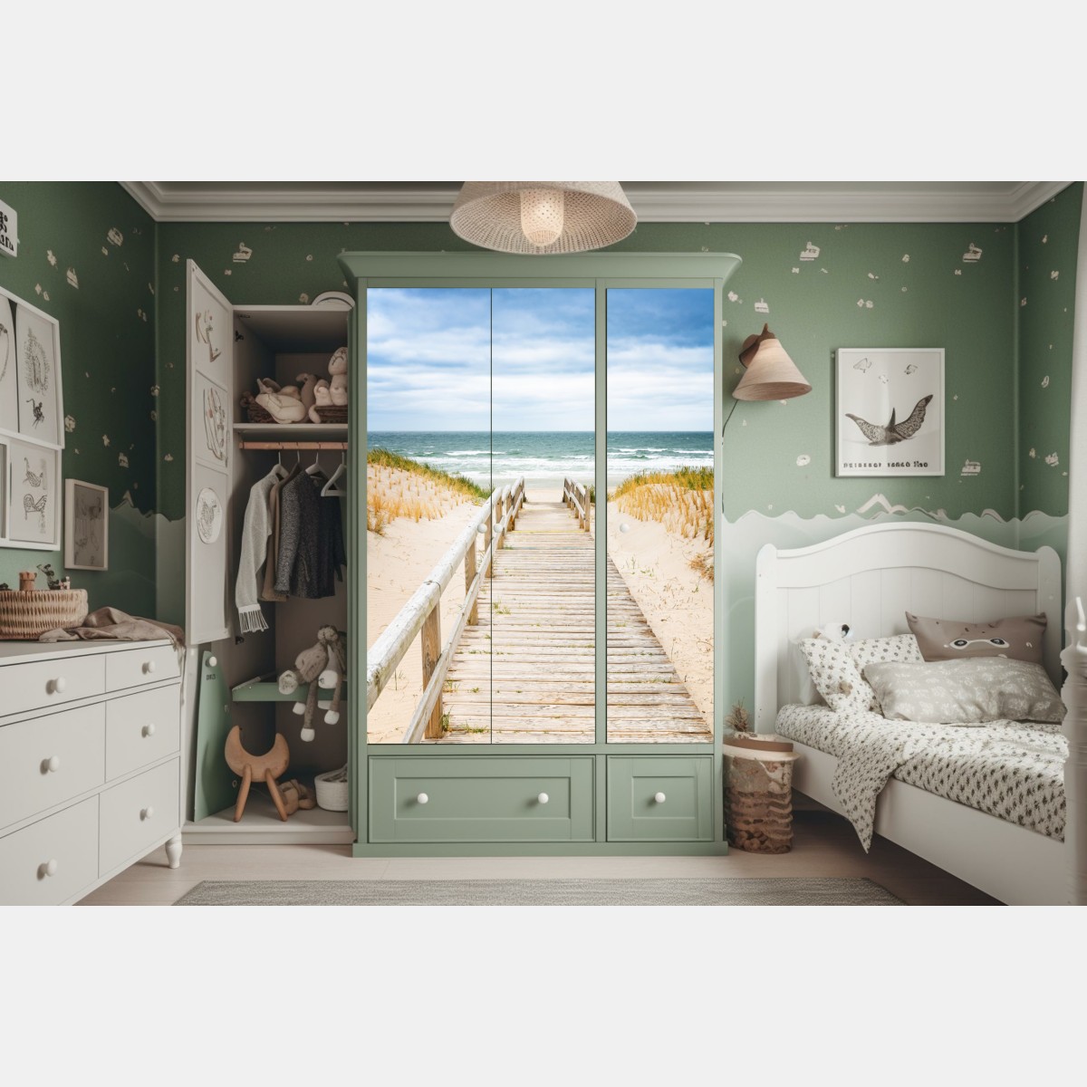 Schrankaufkleber holzsteg zum meer, Sylt – Wallnifity® Schrankaufkleber holzsteg zum meer, Sylt – Wallnifity®